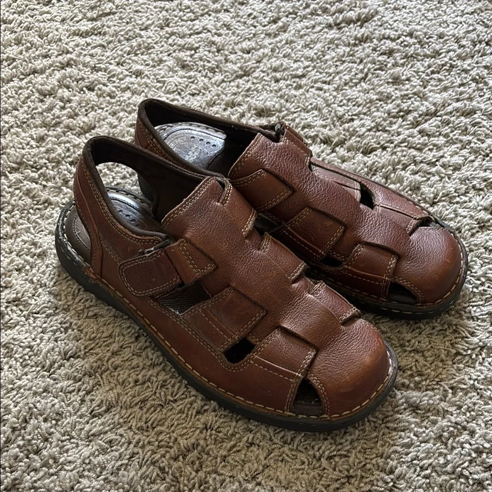 Nunn Bush Closed Toe Brown Leather Fisherman Sandals